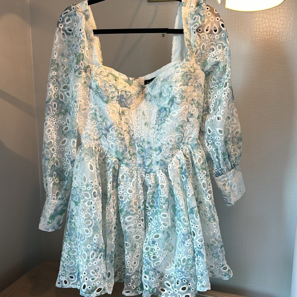 Never been worn! Bardot eyelet dress. All tags attached with sleeve button - Picture 3 of 8